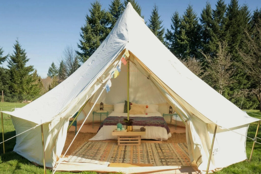 Seattle backyard glamping tents