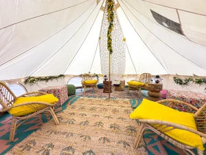 Yarvi Daylight 3 Happy Yarvi Daylight day use glamping canva bell tent rental in Seattle