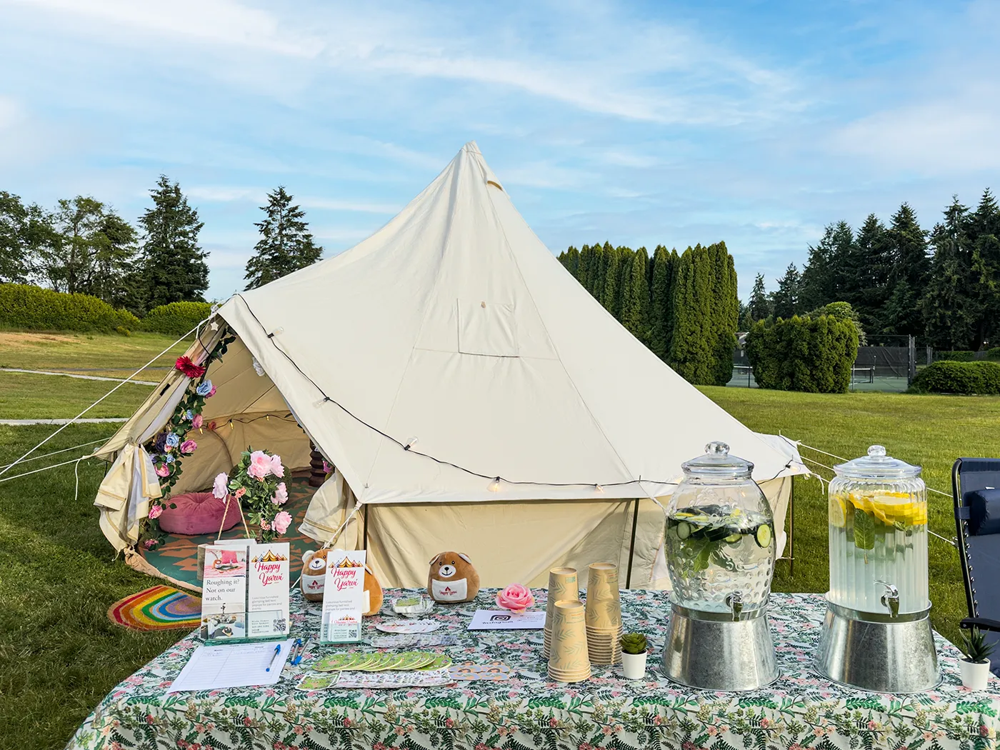 Lookbook 16 Happy Yarvi Recharge and Refresh festival bell tent rental in Washington